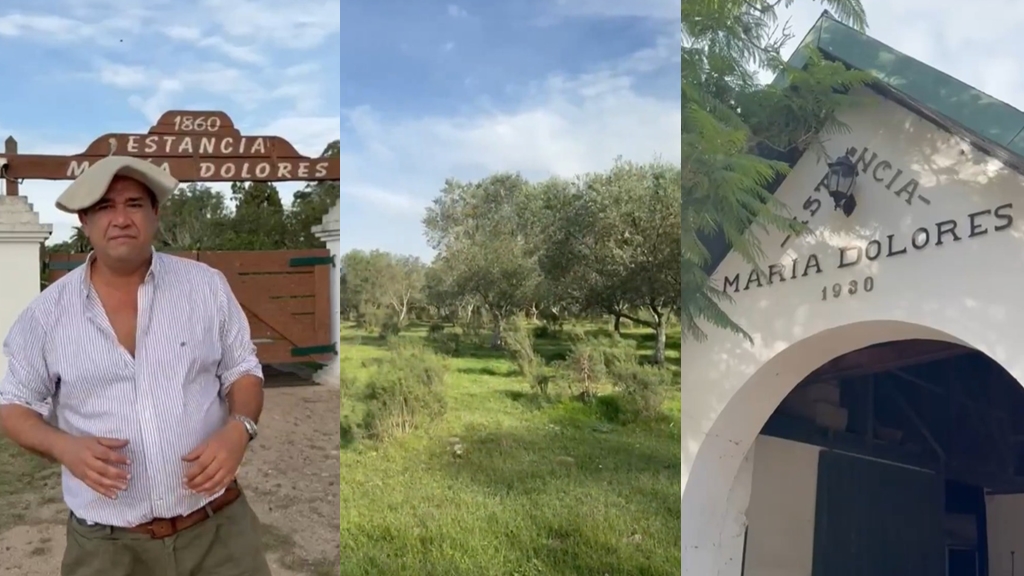 Imágenes del diputado nacionalista Da Silva en la estancia María Dolores, en Florida. / Foto: Captura de video en X de Sebastián Da Silva (@camboue).