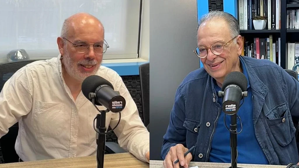 Gustavo Calvo, conductor de La Hora Global, y Leo Harari, exasesor de Unesco, BID, PNUD y la OIM.