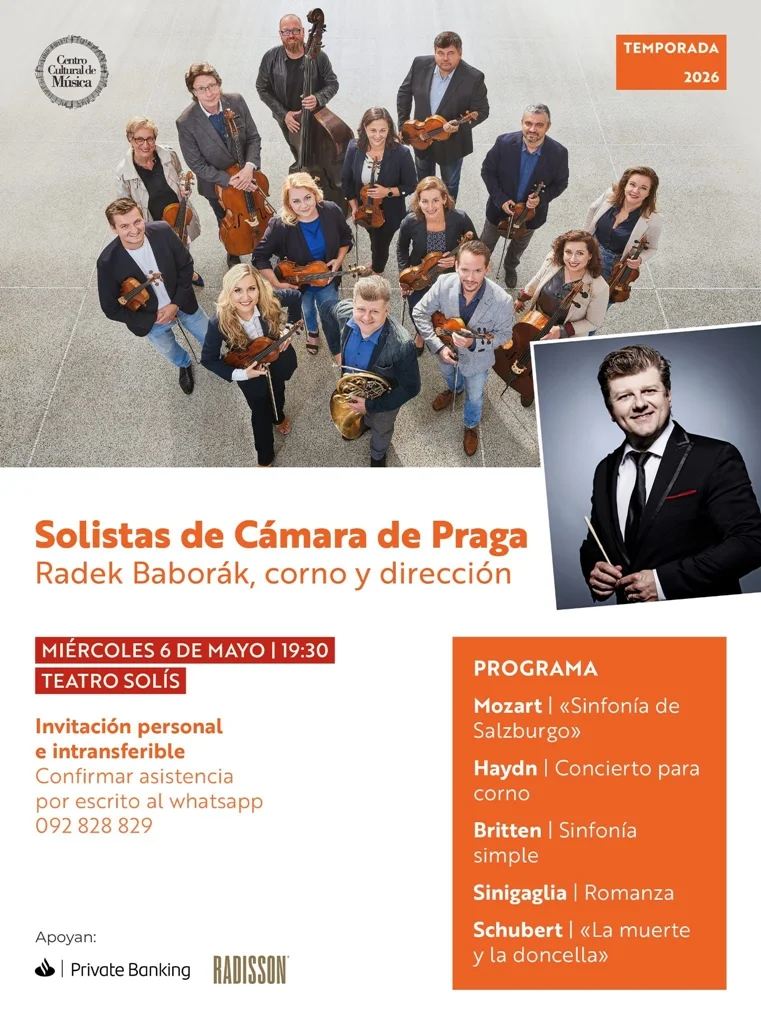 Flyer de Solistas de Cámara de Praga en Teatro Solís