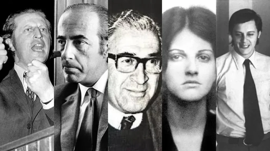 Zelmar Michelini, Héctor Gutiérrez Ruiz, Manuel Liberoff, Rosario Barredo y William Whitelaw